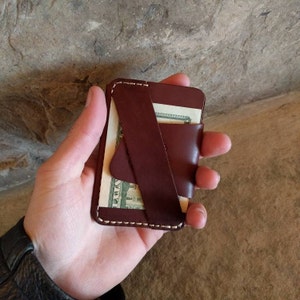 The Wraptor #2S+, billetera minimalista, hecha a mano, EDC, hombre de billetera de cuero, billetera de tarjeta delgada, billetera de bolsillo frontal, billetera pequeña