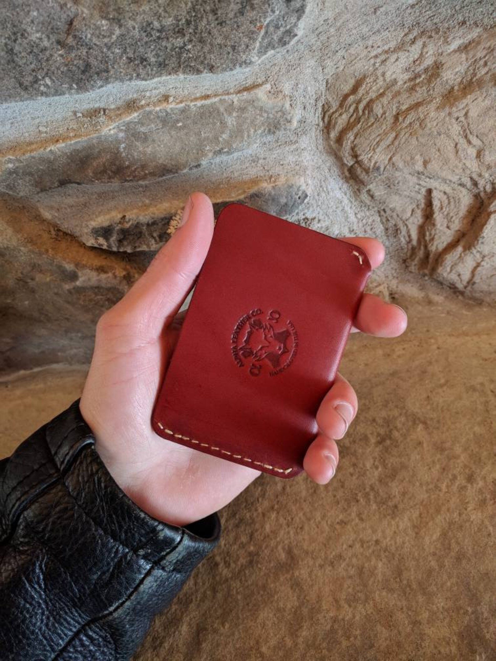 Business Card Wallet Leather Business Card Wallet Slim Etsy