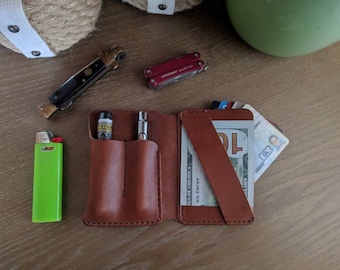 EDC Wallet #1SP, Minimalist Wallet, Every day carry, Tool wallet, pen wallet, Mens Leather wallet, leather bifold wallet, edc organizer