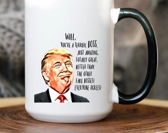 Trump Funny Boss Gift Personalized Gifts For Boss, Boss Mug For Women, Best Boss Coffee Mug, Best Boss Gift For Men, Boss Appreciation Gifts