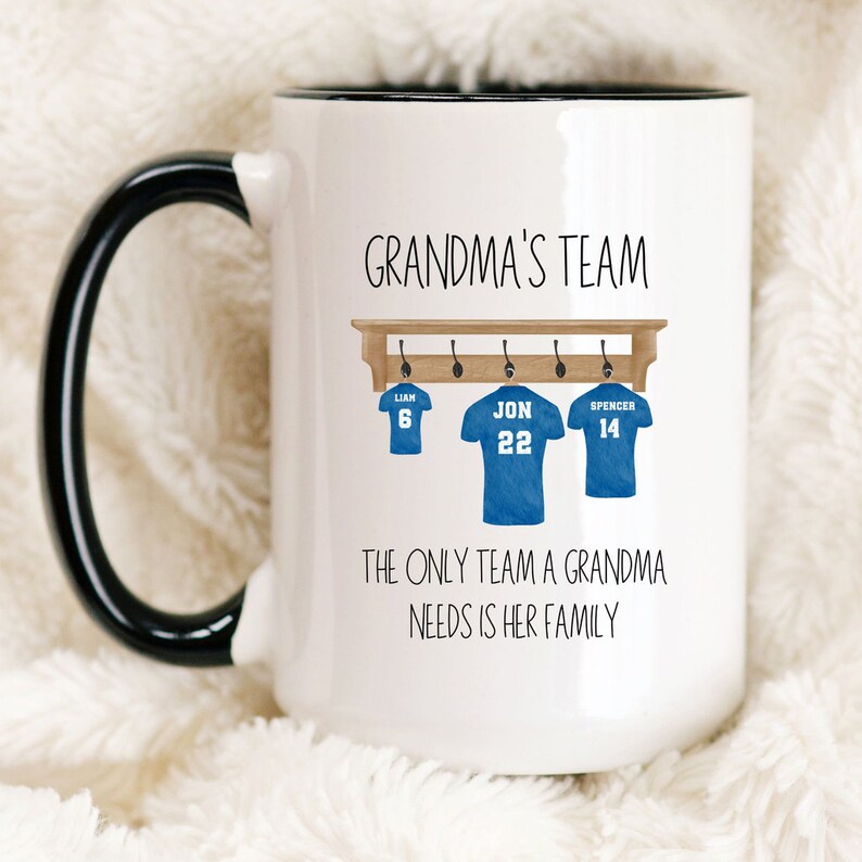 Grandma Team Mug Gift, Grandma's Gift With Kids Names, Mothers Day Gift