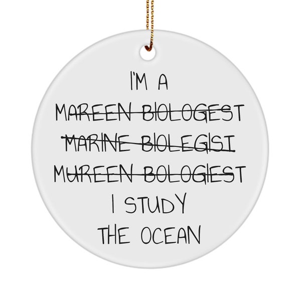 I'm a marine biologist i study the ocean funny student graduation apprentice gift commemorative christmas tree ornament
