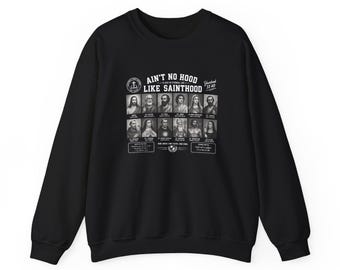 Ain't No Hood Like Sainthood Sweatshirt, Christian Saint Sweatshirt, Catholic Faith Crewneck, Religious Graphic Pullover, Christian Gift