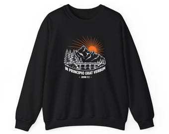 Christian Sweatshirt, In the Beginning Was the Word, John 1:1 Bible Verse Shirt, Scripture Crewneck, In Principio erat Verbum