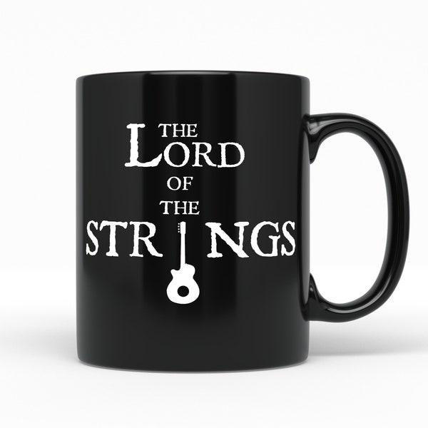 Guitar Player Coffee Mug | Bass Player | Acoustic Guitar | Musician Gift | Lord of the Strings | Lord of the Rings