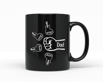 Custom Dad Black Mug , Fathers Day Gifts, Dad Birthday Gifts, Gift for Husband, Gift for Him, Daddy Coffee Mug, Personalized Gift For Dad