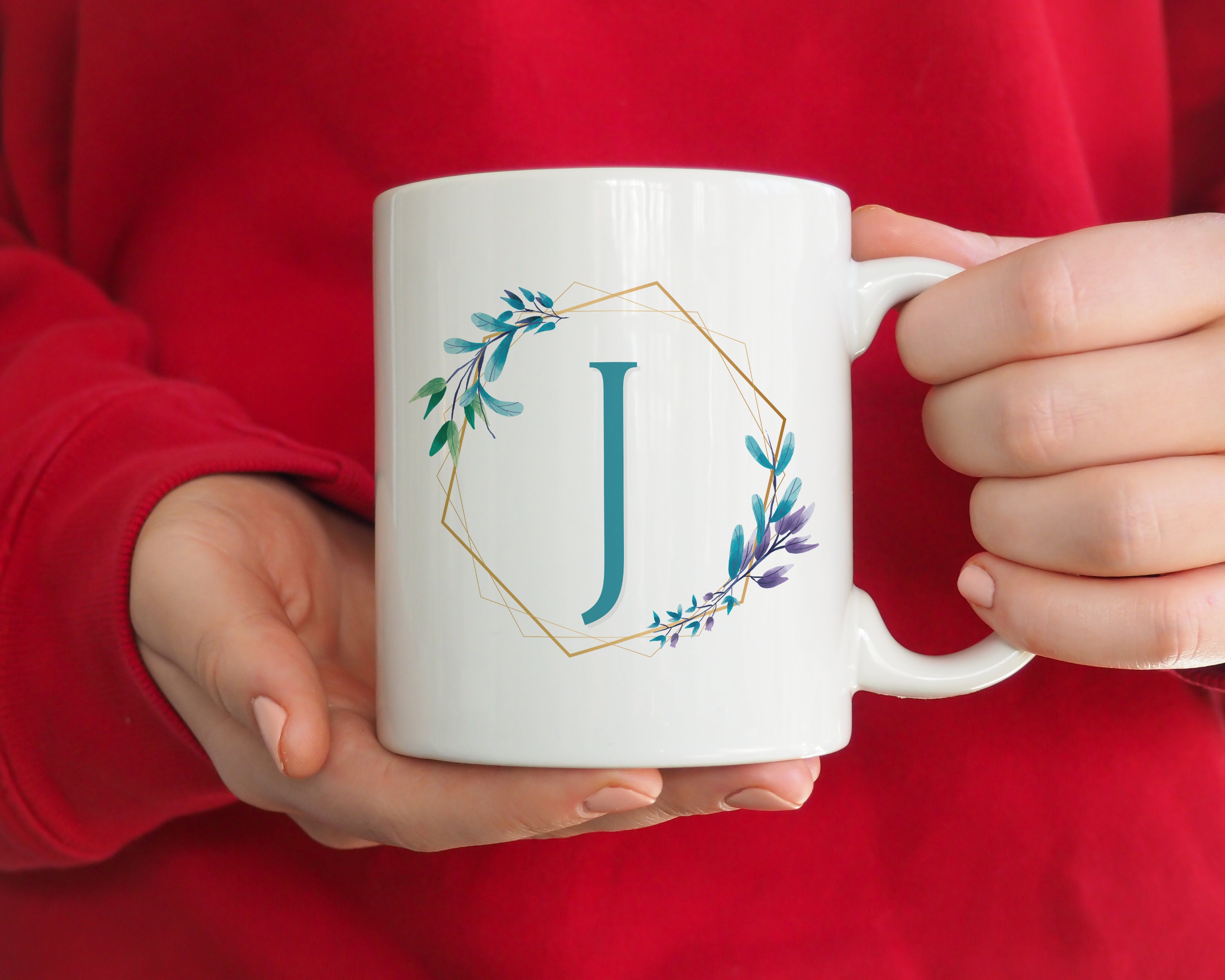 Initial Mug - Letter J - 15oz Ceramic Cup - Sister Gift Mug - Right-Ha –  LetterLuxe
