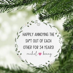Custom Wedding Anniversary Ornament, Anniversary Ornament With Names, 54th Anniversary Gift For Parents Grandparents, Wedding Gift Ideas