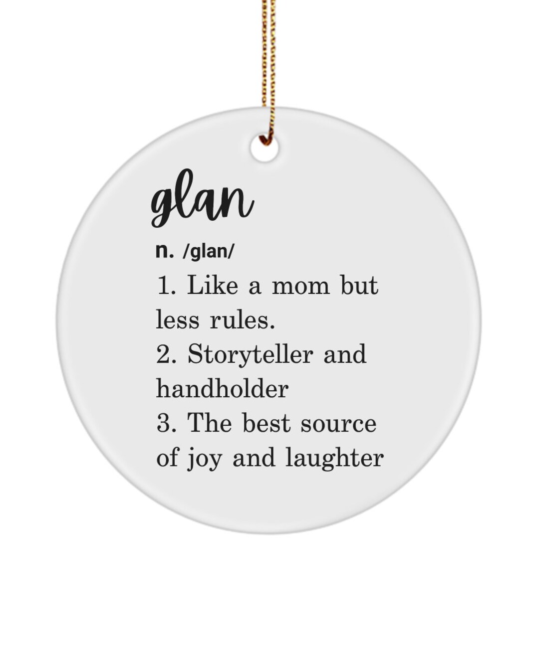 Glan Definition Christmas Tree Ornament, Funny Grandparent Gift Ideas
