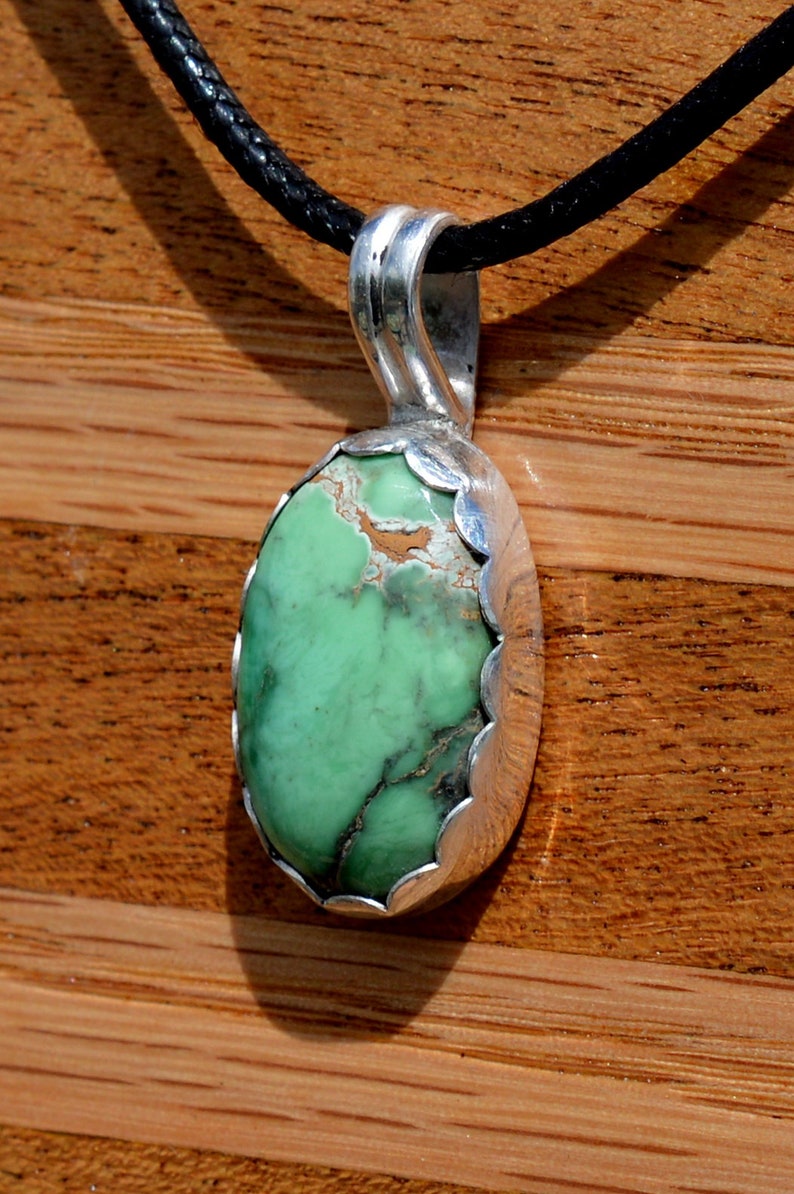 Varicite Cabochon Set in Fine Silver