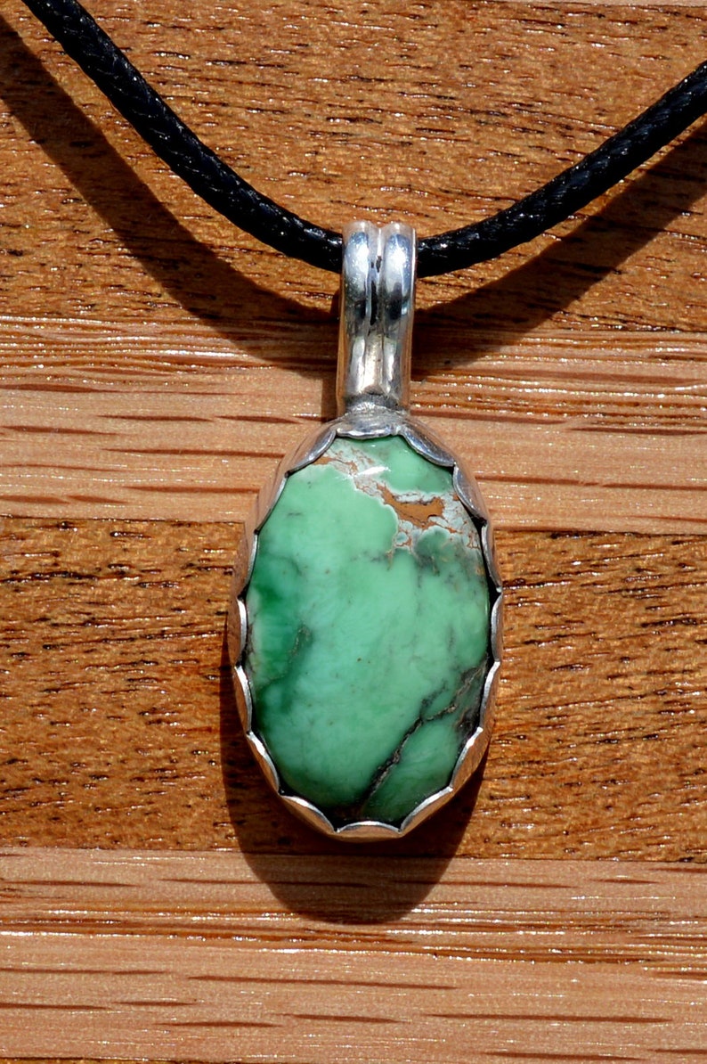 Varicite Cabochon Set in Fine Silver