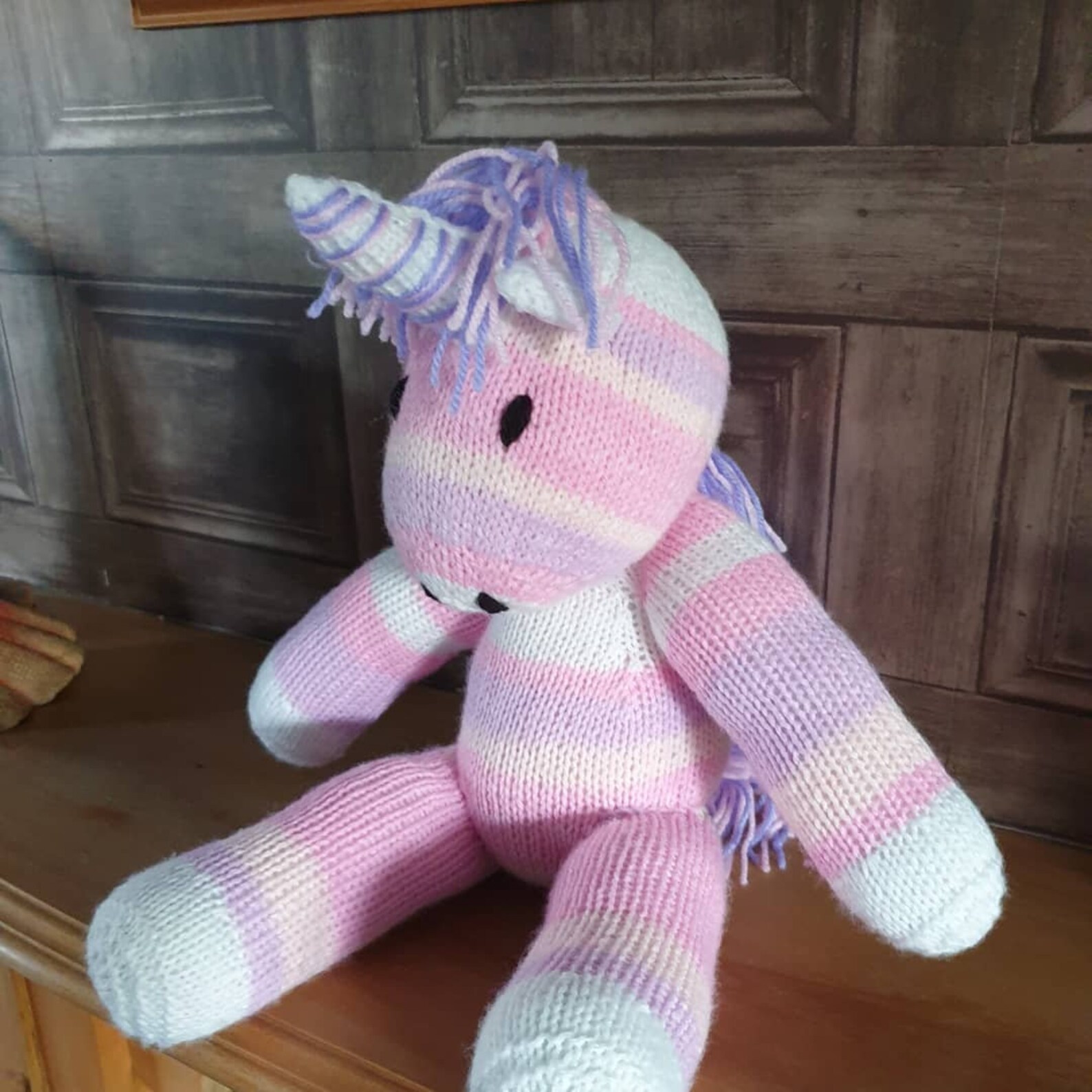 Hand knitted Unicorn soft toy Etsy