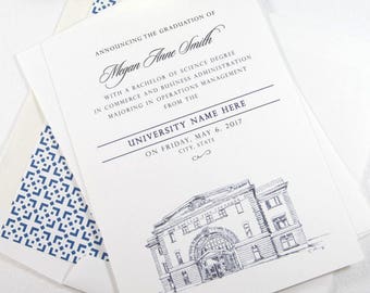 columbia university graduation announcement new york etsy
