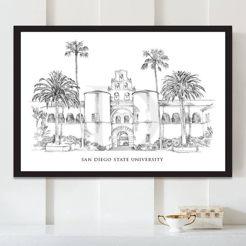 San Diego State University Fine Art Print SDSU Artwork Art Etsy