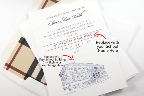 University Of Texas At Austin Graduation Announcement Etsy