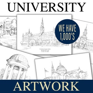 University Fine Art Prints for Washington, DC, College, State, Tech, Christmas Gift, Graduation Gift, Dorm Room, Grad