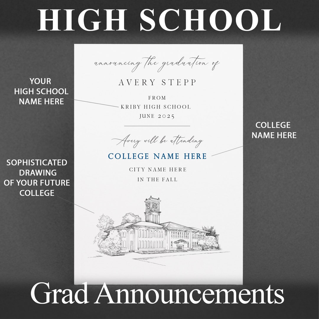 High School Graduation Announcements With College Bound University for ...