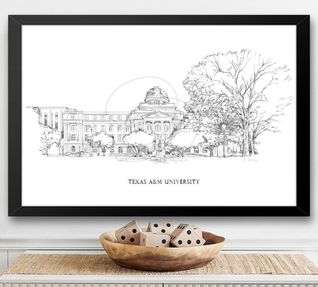 University of Texas A&M TAMU Texas Fine Art Print Hand - Etsy