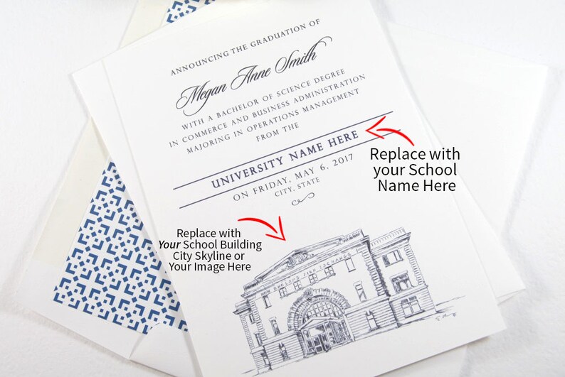 University of Pennsylvania Graduation Announcement Grad Etsy