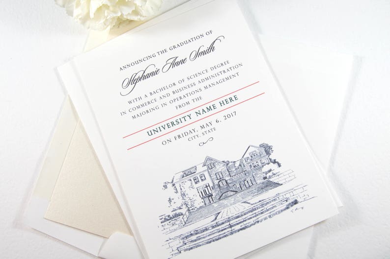 Tech Illinois University College State Grad Southern Illinois University Graduation Announcement Graduation Cards set of 25