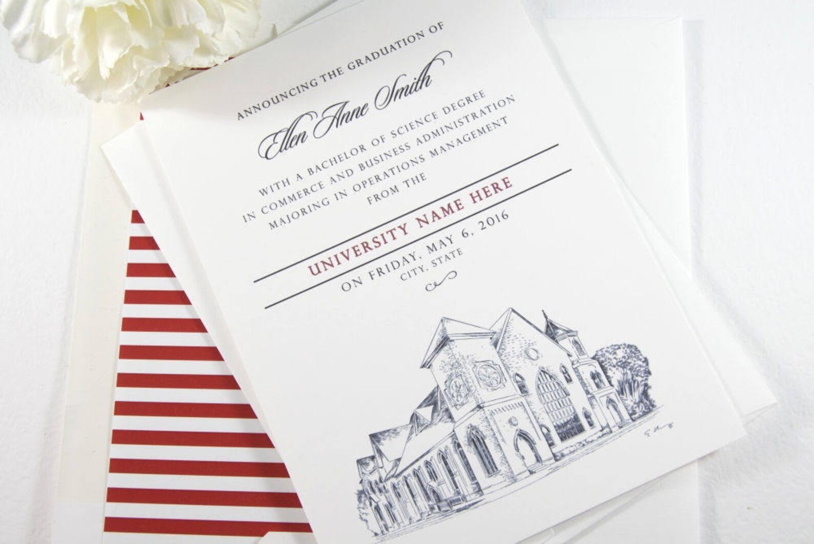Ohio State University Graduation Announcement Ohio Etsy