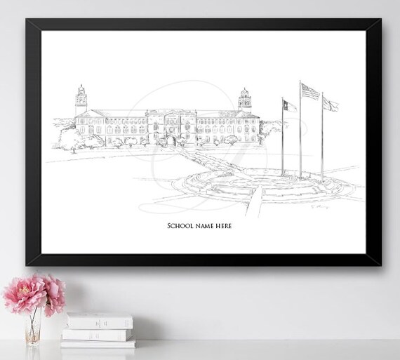 Texas Tech University Art Print Hand Drawn Texas Tech TTU | Etsy