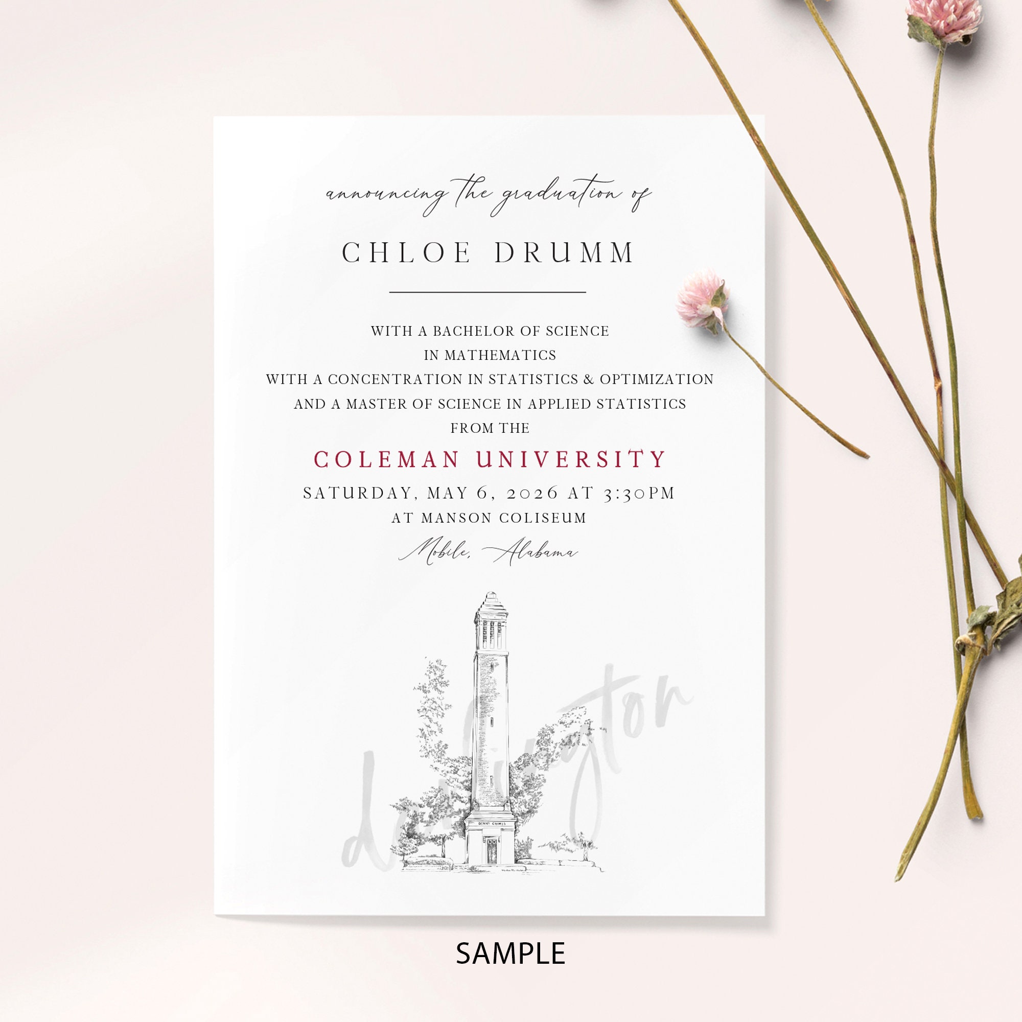Asu Graduation Announcements Modern Minimal Then & Now Graduation