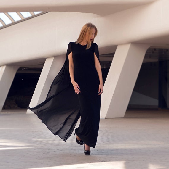 long black cape dress