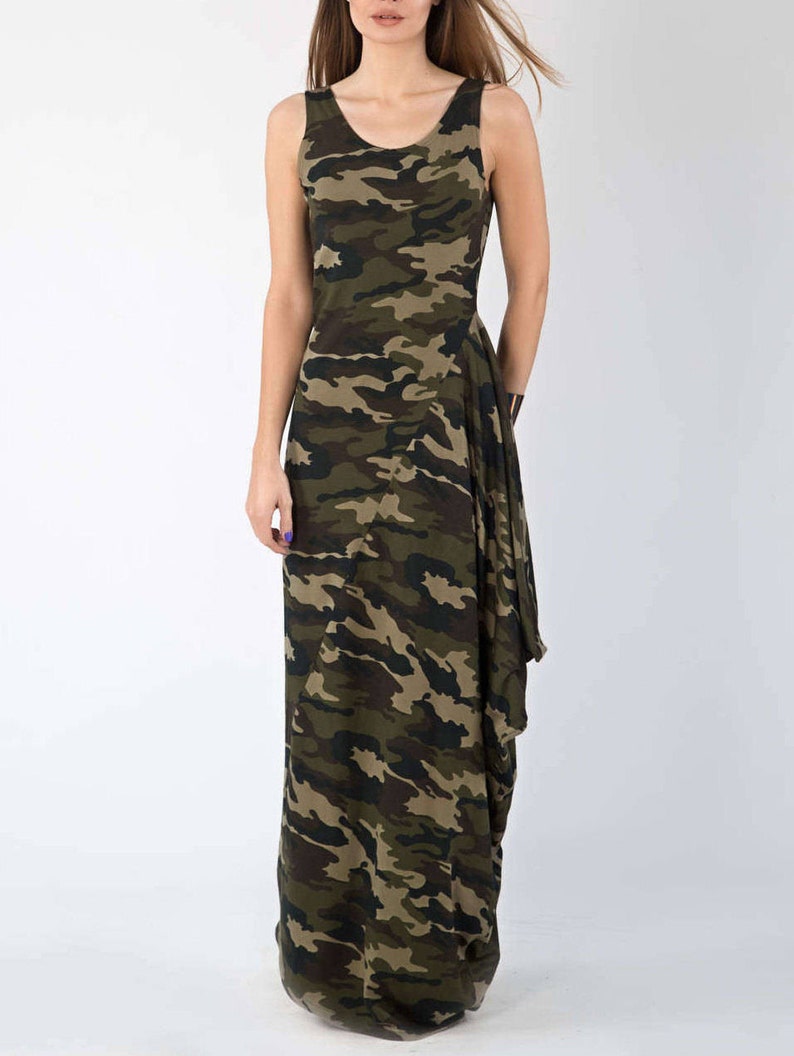 Camouflage Military Asymmetrical Cotton Dress - Etsy