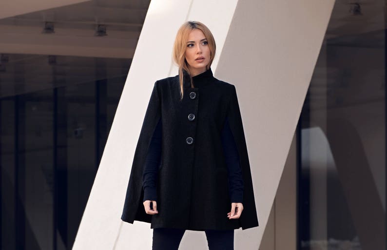 Wool Black Elegant Womens Blazer