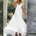 Plus Size White Draped Maxi Dress