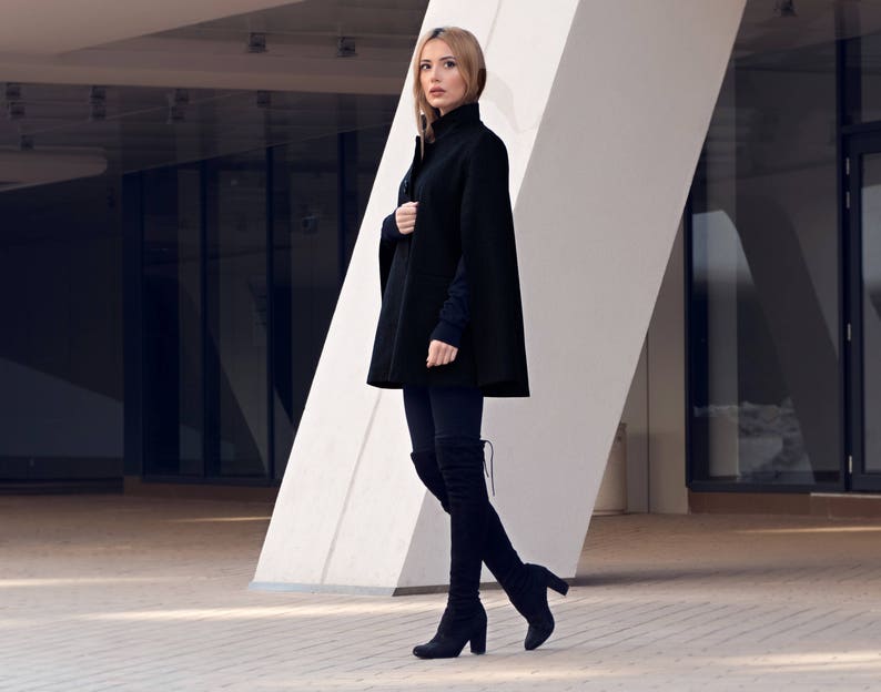 Wool Black Elegant Womens Blazer