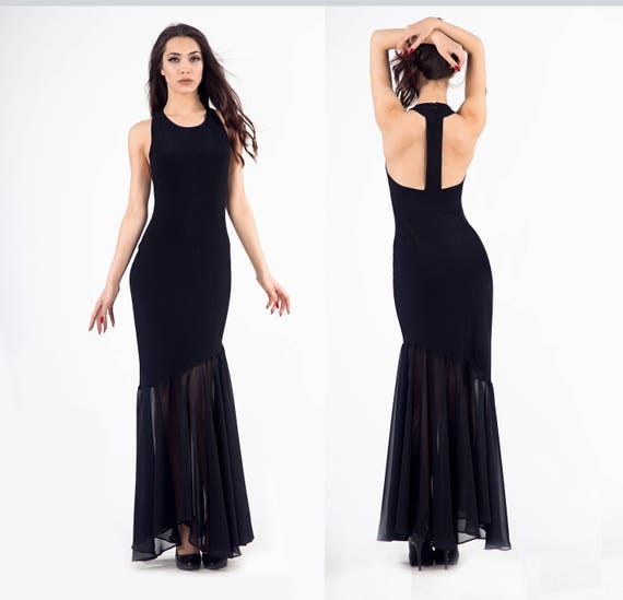 black mermaid maxi dress