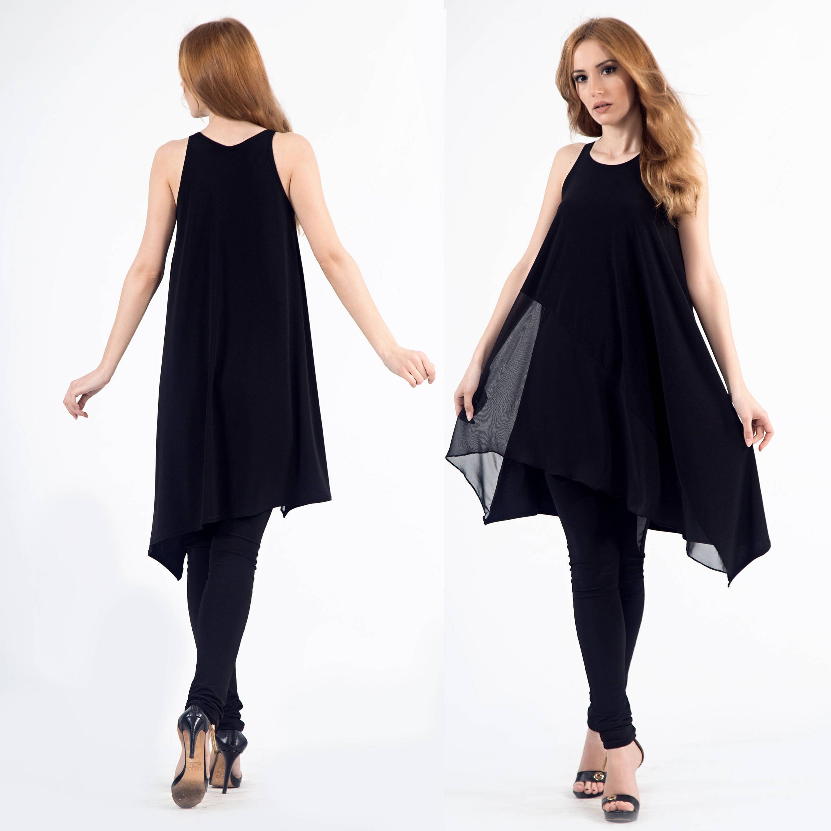 Plus Size Black Sleeveless Maxi Tunic Dress - Etsy
