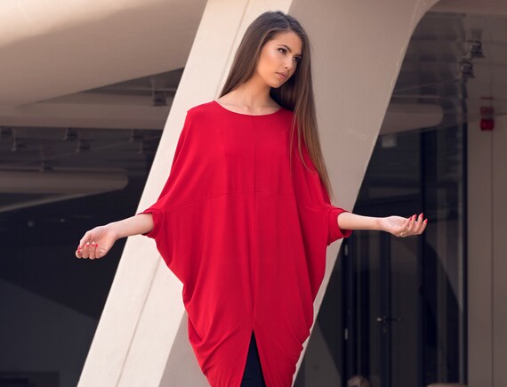 red tunic dress plus size