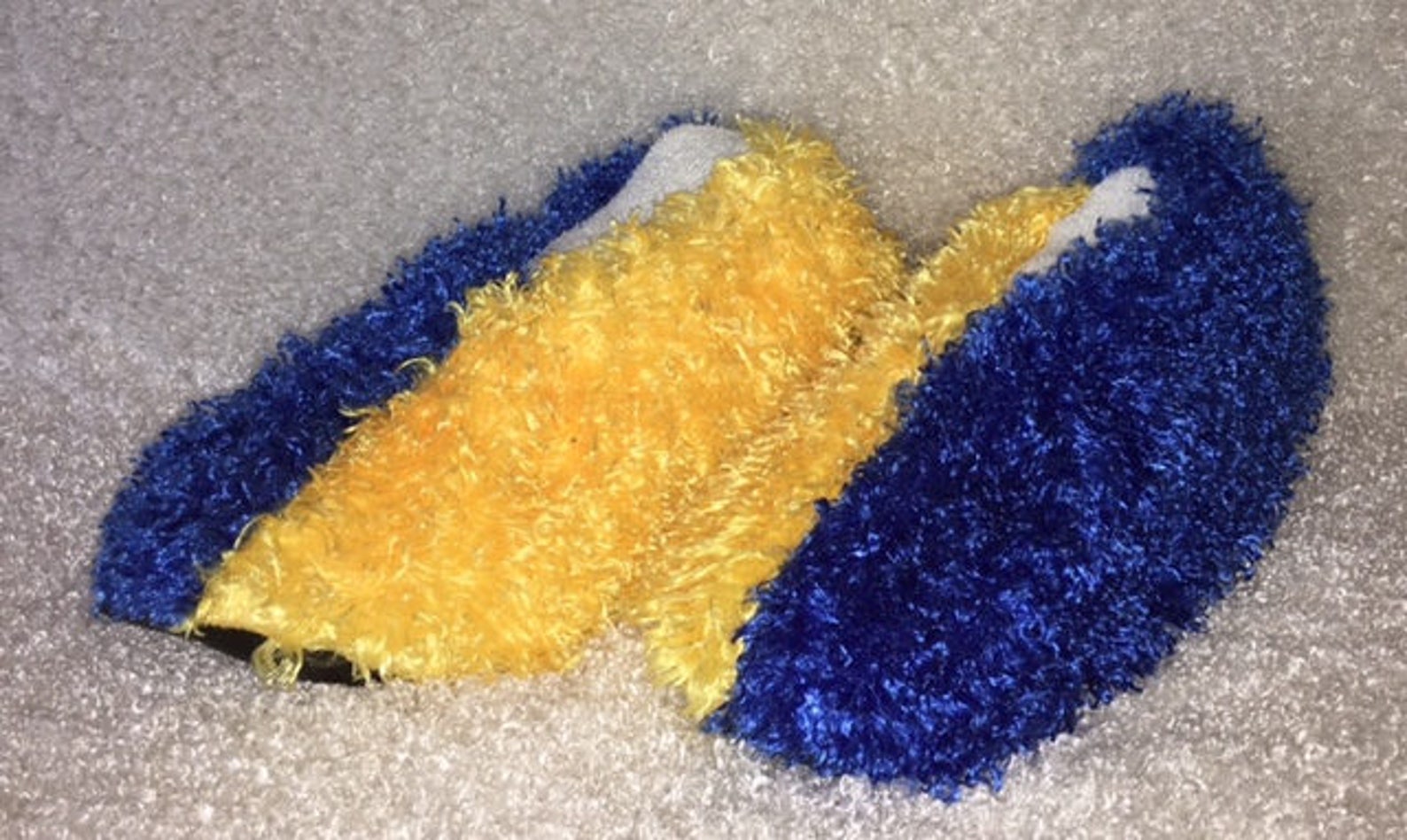 Fuzzy Bowling Shoe Covers 1/2 Royal Blue 1/2 Lemon Yellow Etsy