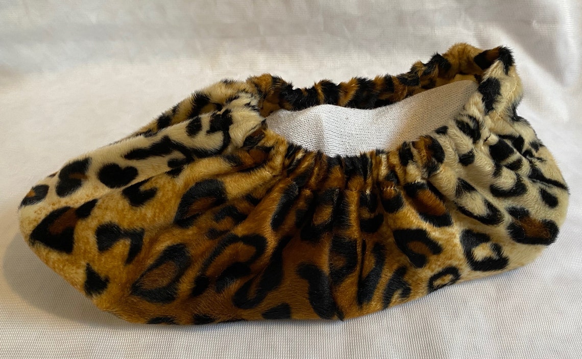 Hammy's Bowling Shoe Covers Tan/Black Leopard Fuzzy Etsy