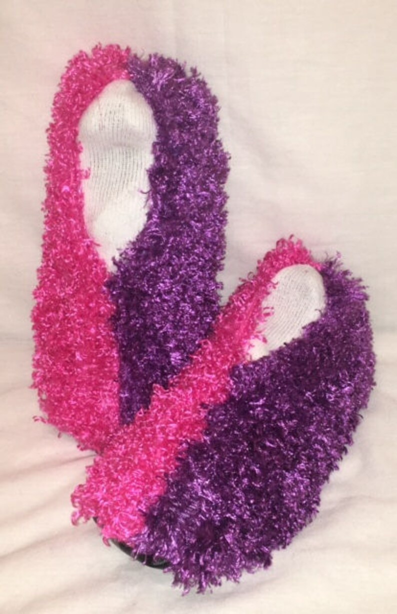 Fuzzy Bowling Shoe Covers 1/2 Purple 1/2 Hot Pink Etsy