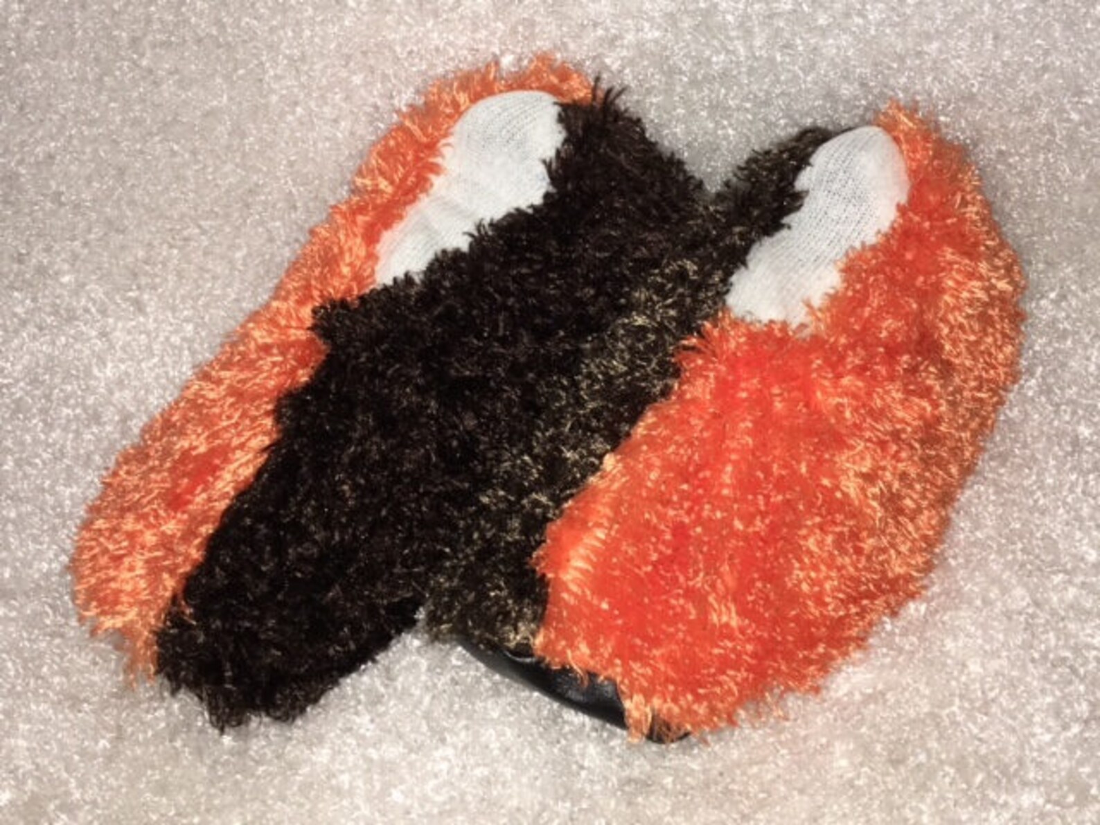 Fuzzy Bowling Shoe Covers 1/2 Orange 1/2 Brown Hammy's Etsy