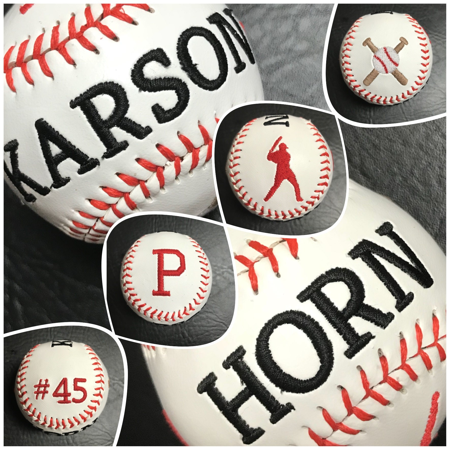 Personalized Embroidered Baseballs and Softballs Etsy