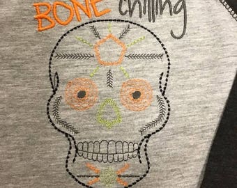 Halloween Skull Embroidery File- Boy