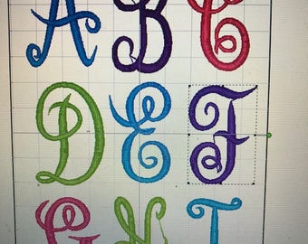 Schildersmonogram alfabet - SHASON in 2-inch, 3 inch - 22 formaatdossiers