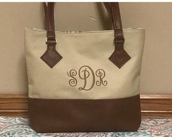 Made to Order Two Toned, Unlined, Monogrammed Purse (two Color Choices)