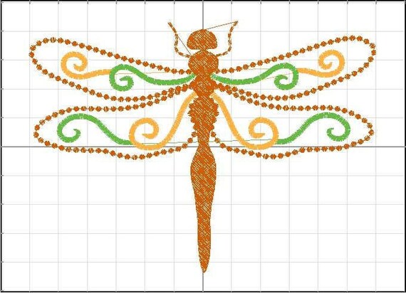Dragonfly Embroidery File | Etsy