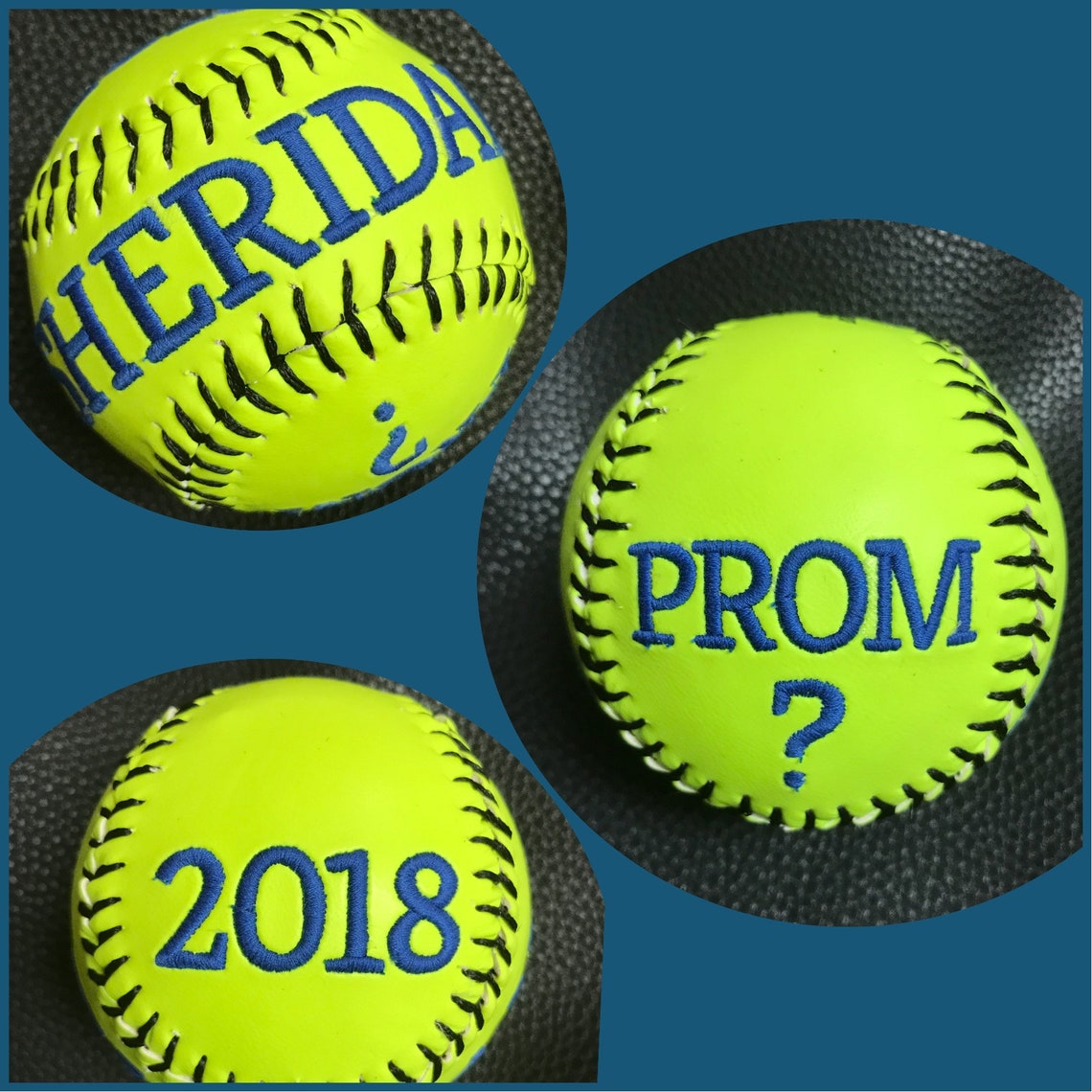 Personalized Embroidered Baseballs and Softballs Etsy