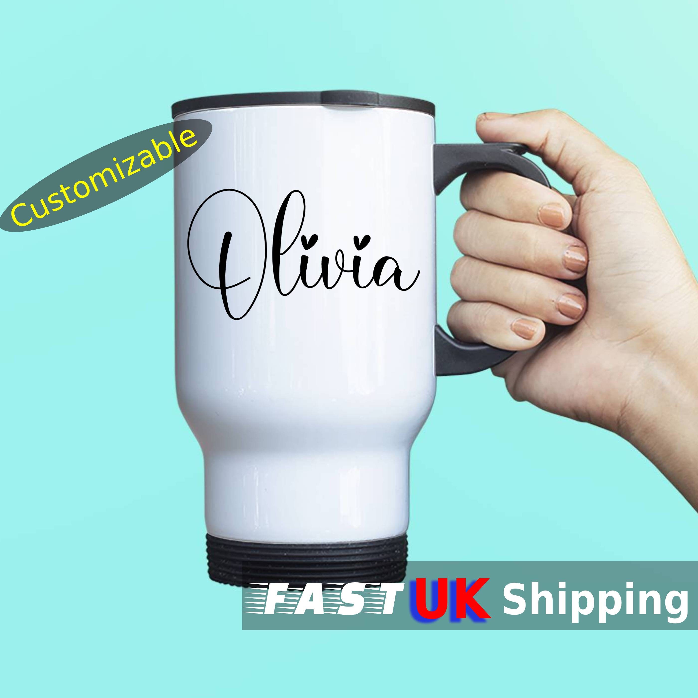 Personalised travel mug with name Custom stainless steel cup Etsy