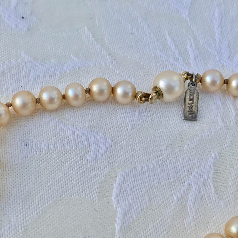 Vintage Marvella Knotted Faux Pearl Necklace Etsy