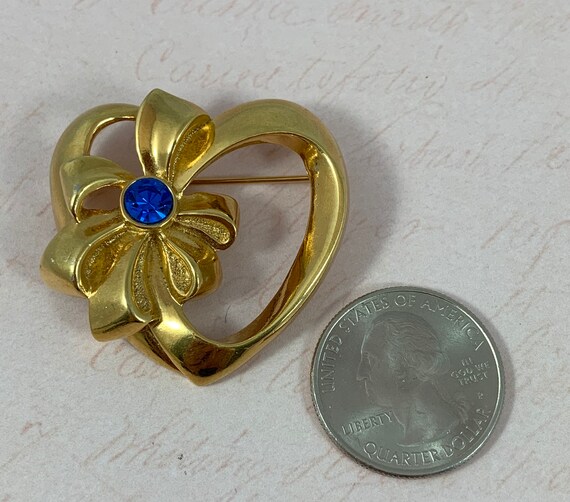 Avon Birthday Heart Pin/Brooch, September - Royal… - image 3