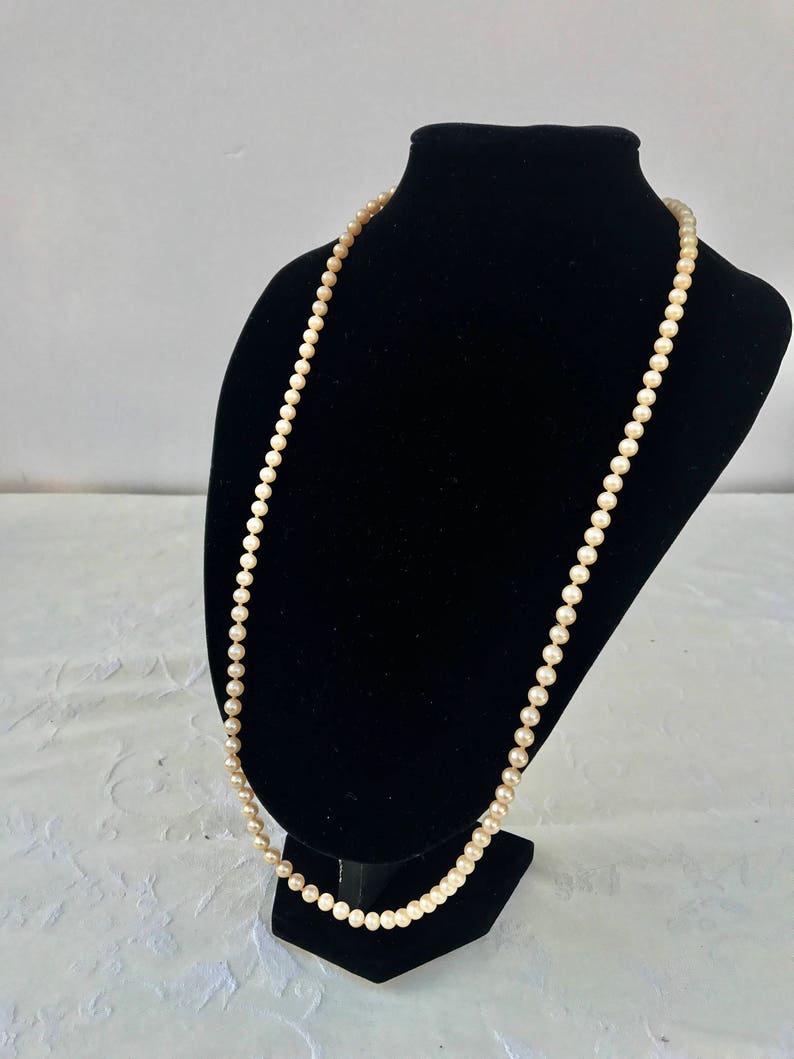 Vintage Marvella Knotted Faux Pearl Necklace image 2