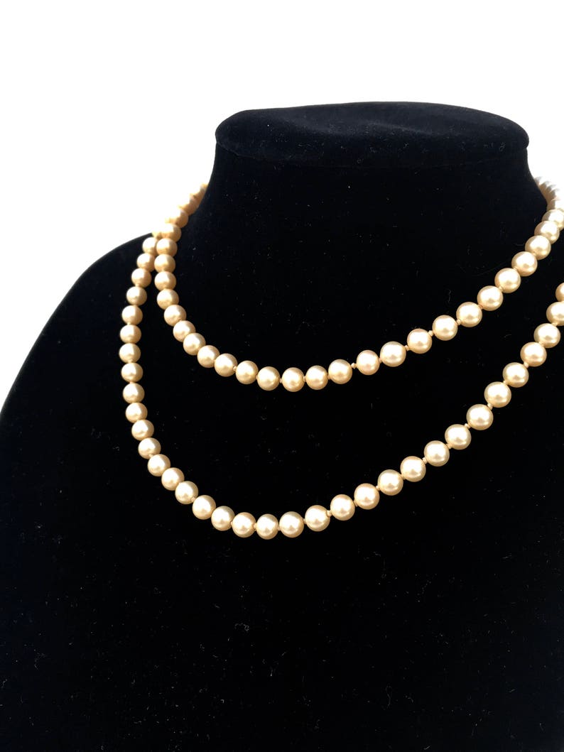 Vintage Marvella Knotted Faux Pearl Necklace image 1